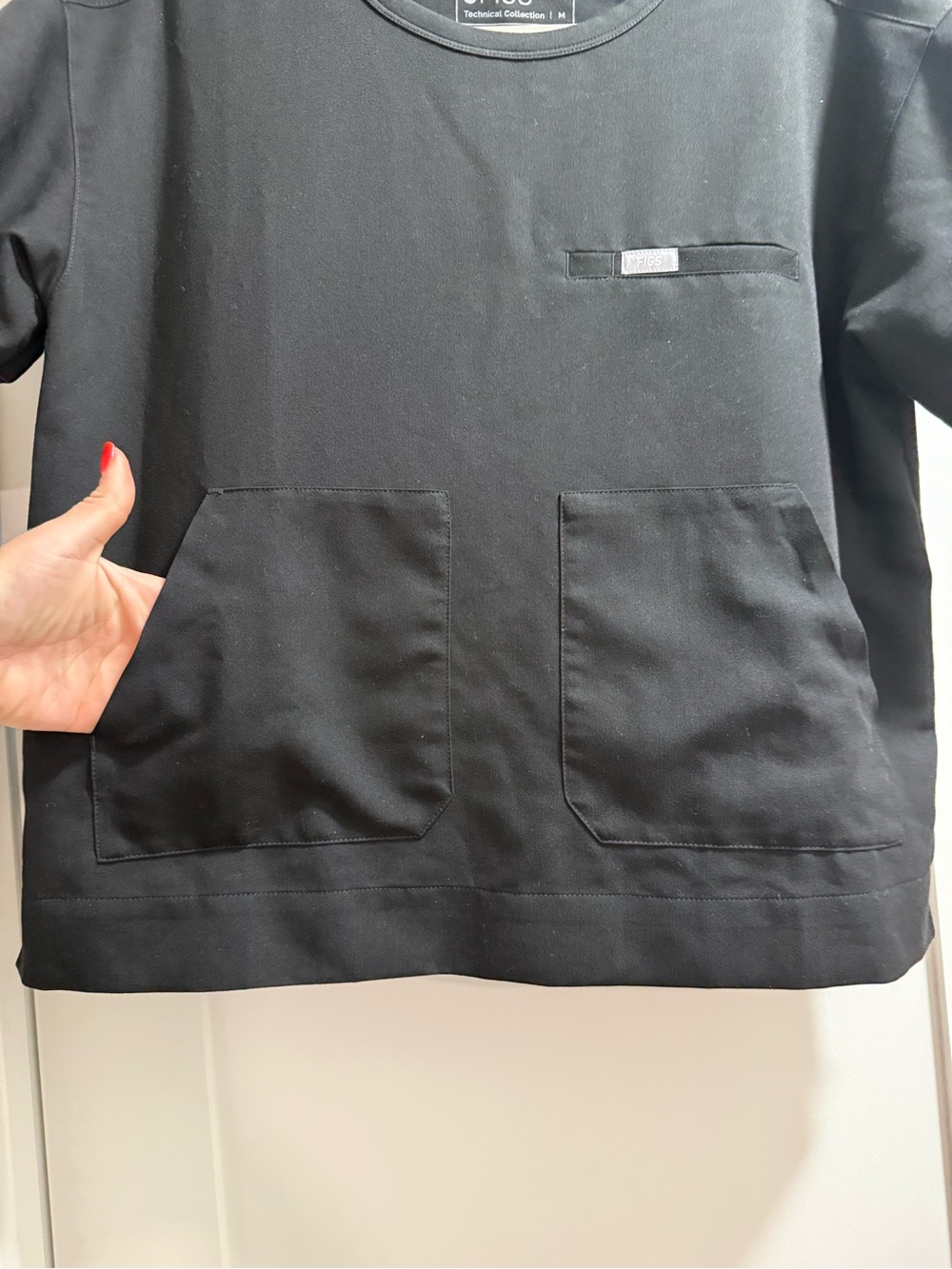 FIGS Black Canela Crewneck - Scrub Top - Picture 3 of 6